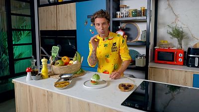 Patacones, burger de lluç i roques de xocolata