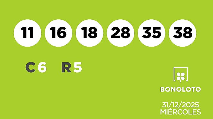 SELAE - Sorteo de la Lotería Bonoloto del 31/12/2025