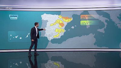 Nevadas en cotas bajas del centro e interior este peninsular, Cantábrico, montes de Galicia y alto Ebro