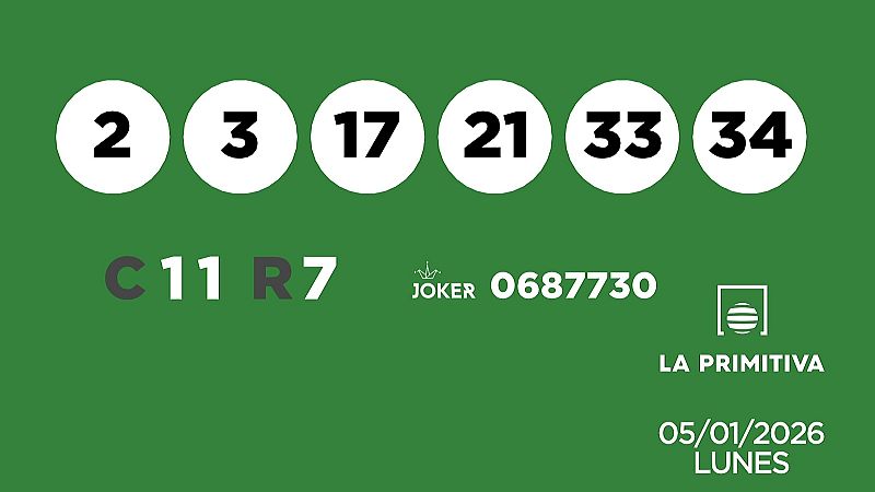 Sorteo de la Lotería Primitiva y Joker del 05/01/2026 - Ver ahora