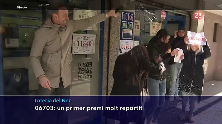 L'Informatiu - El primer premi de la Loteria del 'Nen' esquitxa Cornellà amb dos milions d'euros