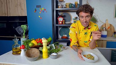 Tabulé, gambes i bombó de stracciatella