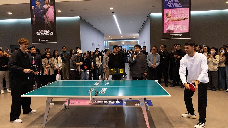 Alcaraz y Sinner se divierten antes de su primer cara a cara del año, una exhibición en Corea del Sur