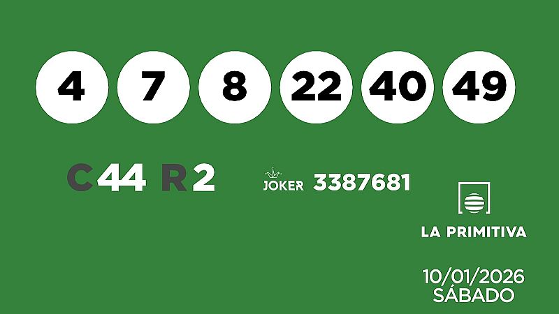 Sorteo de la Lotería Primitiva y Joker del 10/01/2026 - Ver ahora
