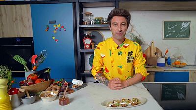 Amanida, ventall d'albergínia i trufes