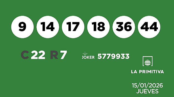 SELAE - Sorteo de la Lotería Primitiva y Joker del 15/01/2026