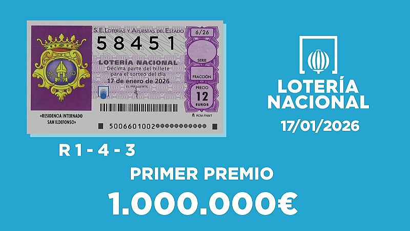 Sorteo de la Lotería Nacional del 17/01/2026 - Ver ahora