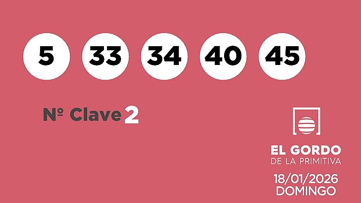 SELAE - Sorteo de la Lotería Gordo de la Primitiva del 18/01/2026
