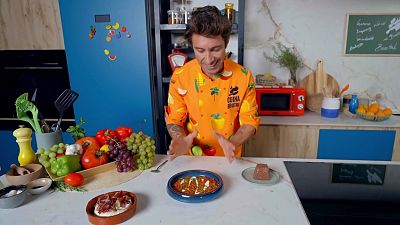 Camembert al forn, llenties especiades i flam de cacau