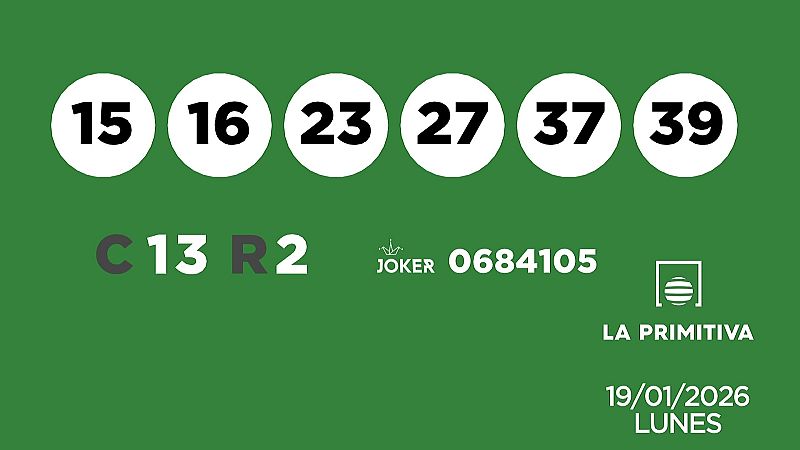 Sorteo de la Lotería Primitiva y Joker del 19/01/2026 - Ver ahora