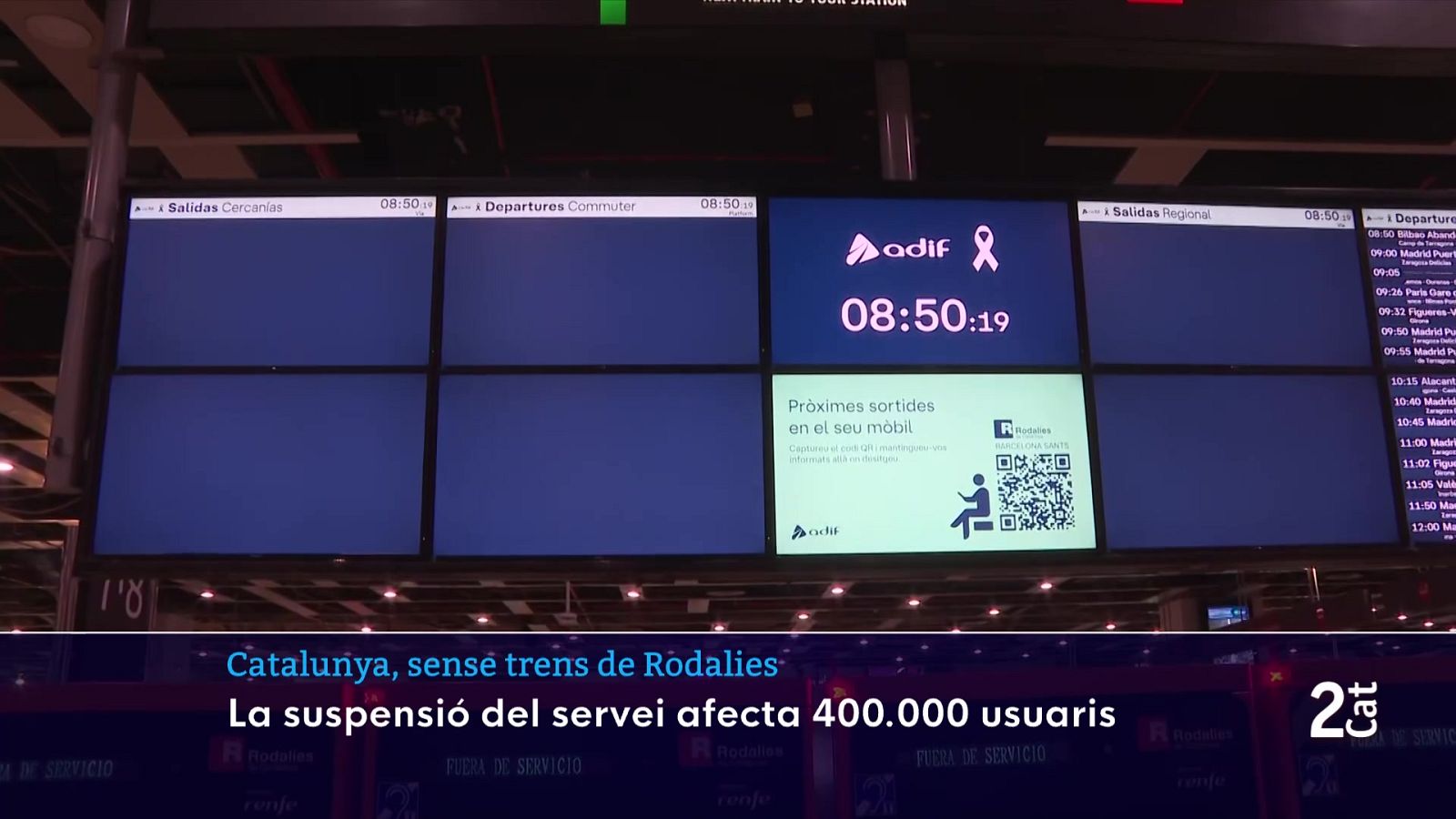 Suspensió de Rodalies provoca un col·lapse de mobilitat