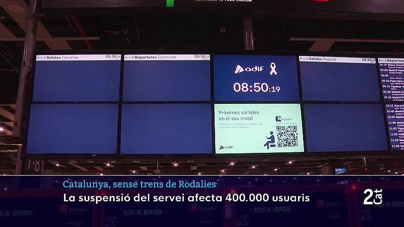 Suspensió de Rodalies provoca un col·lapse de mobilitat