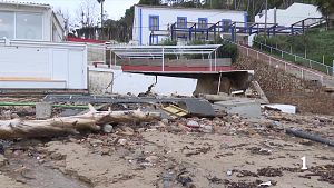 Platges destrossades a l'Empord� i problemes d'aigua potable pel temporal Harry