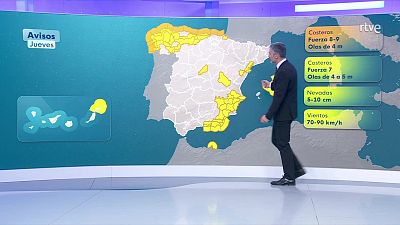 Acumulaciones de nieve en montañas del centro, norte y este peninsular