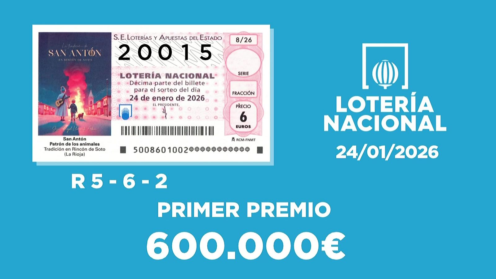 Sorteo de la Lotería Nacional del 24/01/2026 - Ver ahora