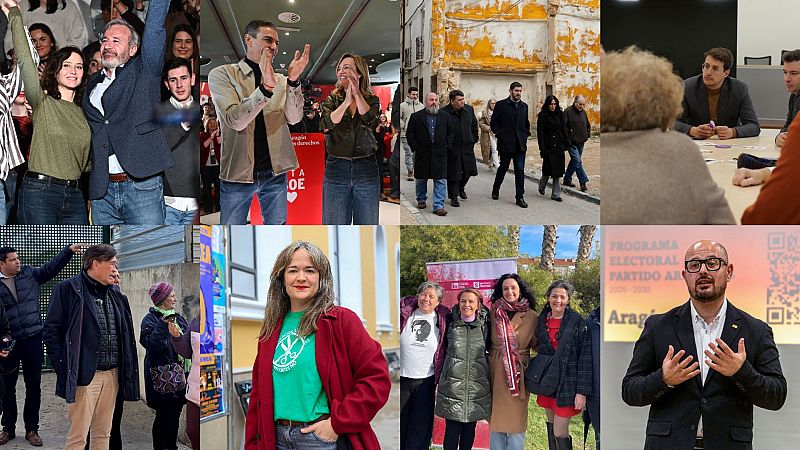 Sánchez y Ayuso marcan el primer domingo de campaña Aragón acompañando a Alegría y Azcón | Ver