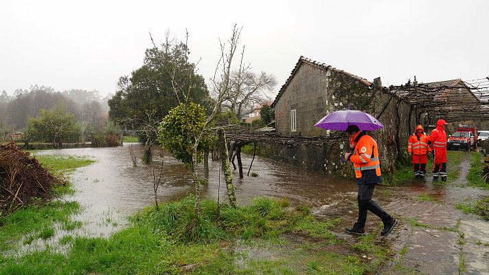 Telediario 2 - La borrasca Joseph azota España, con aviso rojo a Pontevedra