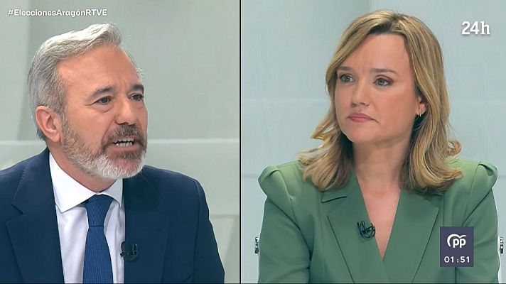 Especiales informativos - La financiación singular para Cataluña entra en el debate entre Azcón (PP) y Alegría (PSOE)