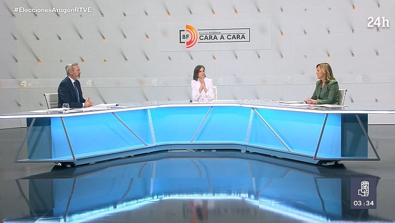 La gestión de la sanidad ha enfrentado a Azcón (PP) y Alegría (PSOE) en el debate cara a cara