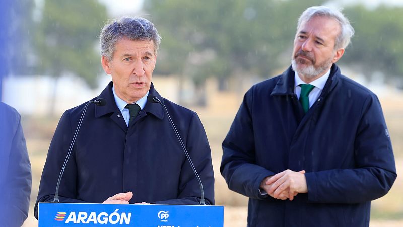 Feijóo entra en la campaña electoral de Aragón y critica la regularización de personas inmigrantes