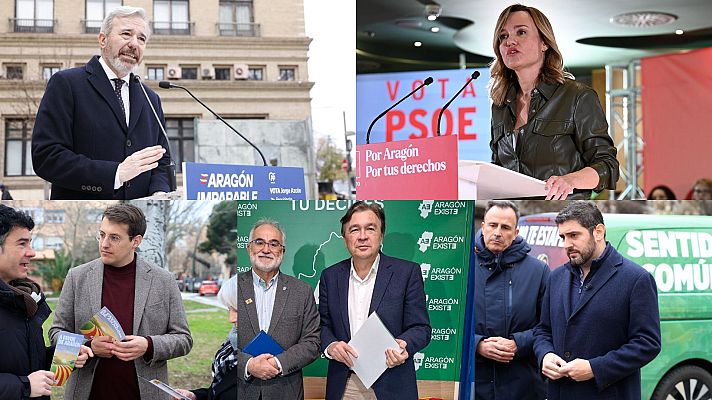 Telediario 1 - Los candidatos aragoneses se preparan para el debate a ocho en RTVE
