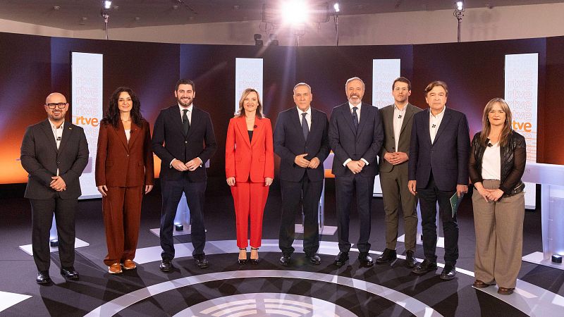 Así ha sido el minuto de oro de cada candidato del debate a ocho de RTVE de las elecciones de Aragón 2026