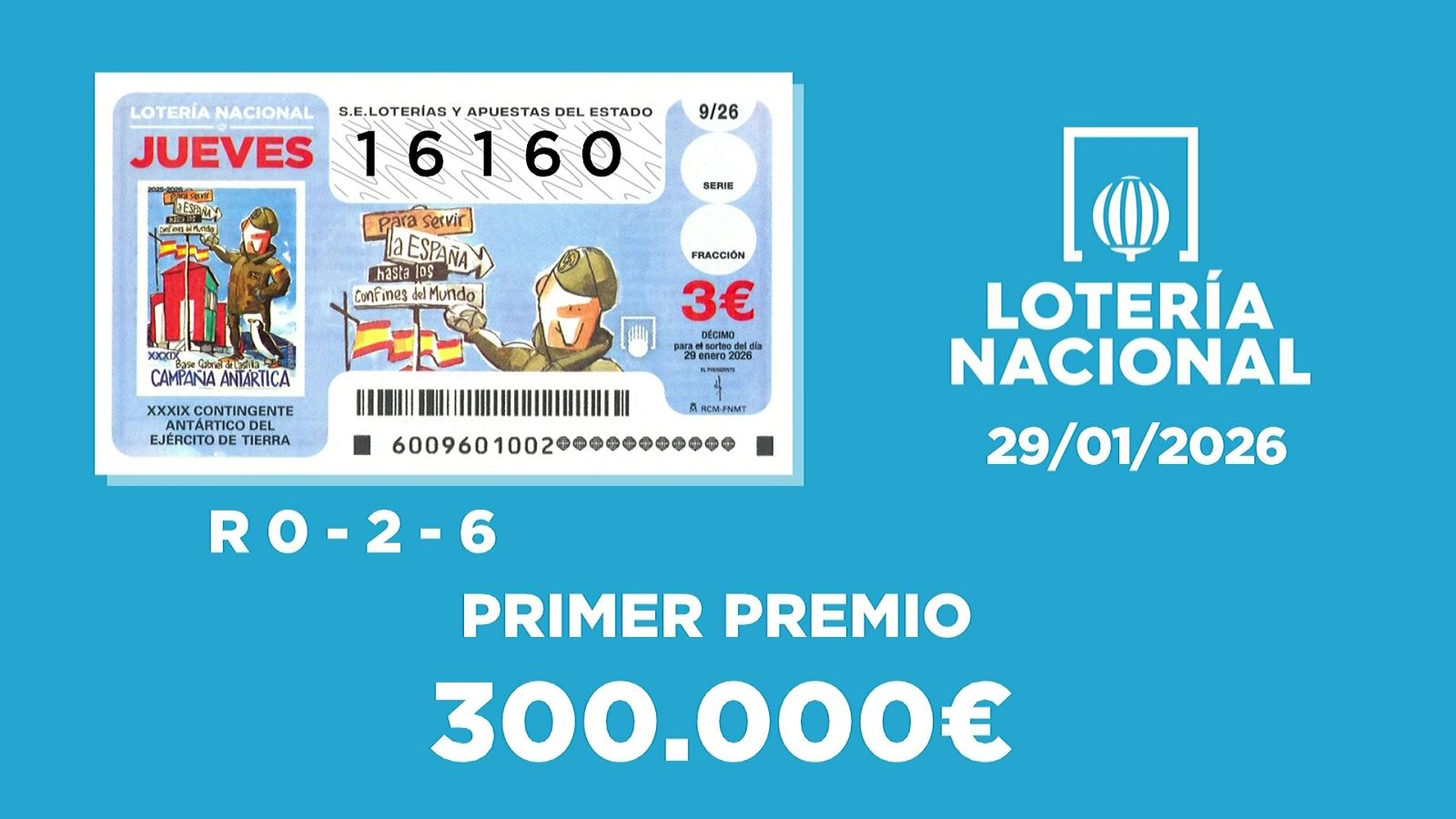 Sorteo de la Lotería Nacional del 29/01/2026 - Ver ahora