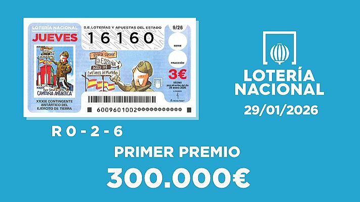 SELAE - Sorteo de la Lotería Nacional del 29/01/2026