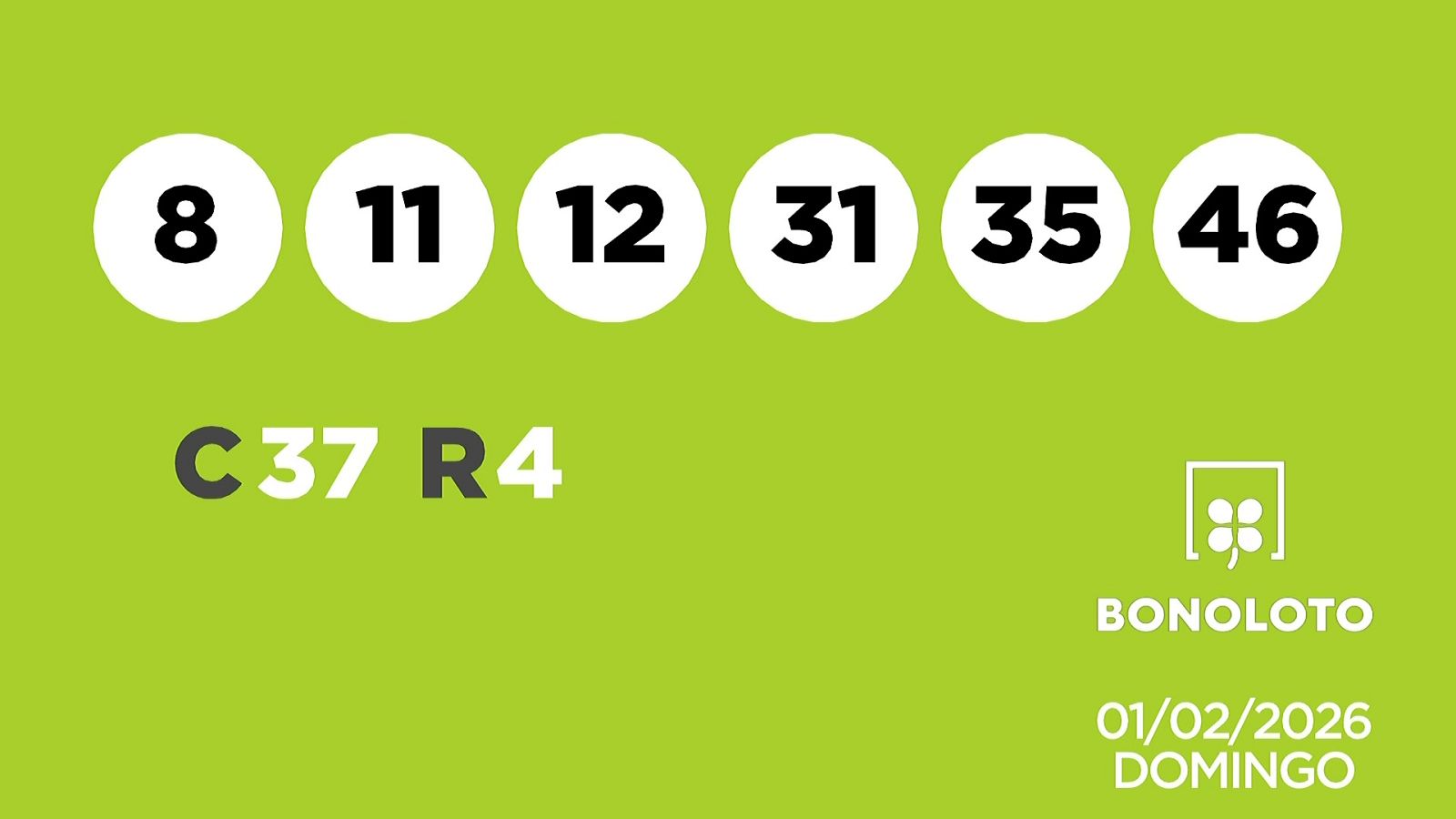 Sorteo de la Lotería Bonoloto del 01/02/2026 - Ver ahora