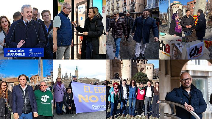 Telediario 1 - Los líderes nacionales arropan a los candidatos en el último día de la campaña electoral de Aragón