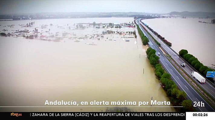 Informativo 24h - Andalucía en alerta roja por la borrasca Marta