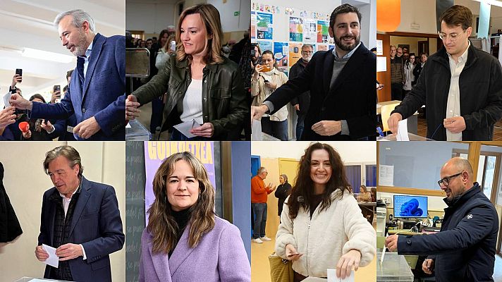 Informativo 24h - Los candidatos a las elecciones en Aragón llaman a la participación tras depositar su voto en las urnas