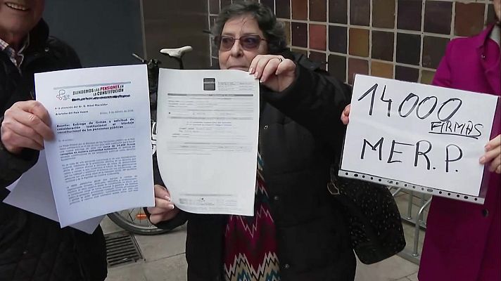 Telenorte - País Vasco - Entrega de 14.000 firmas al Ararteko para pedir el blindaje en la Constitución de las pensiones públicas