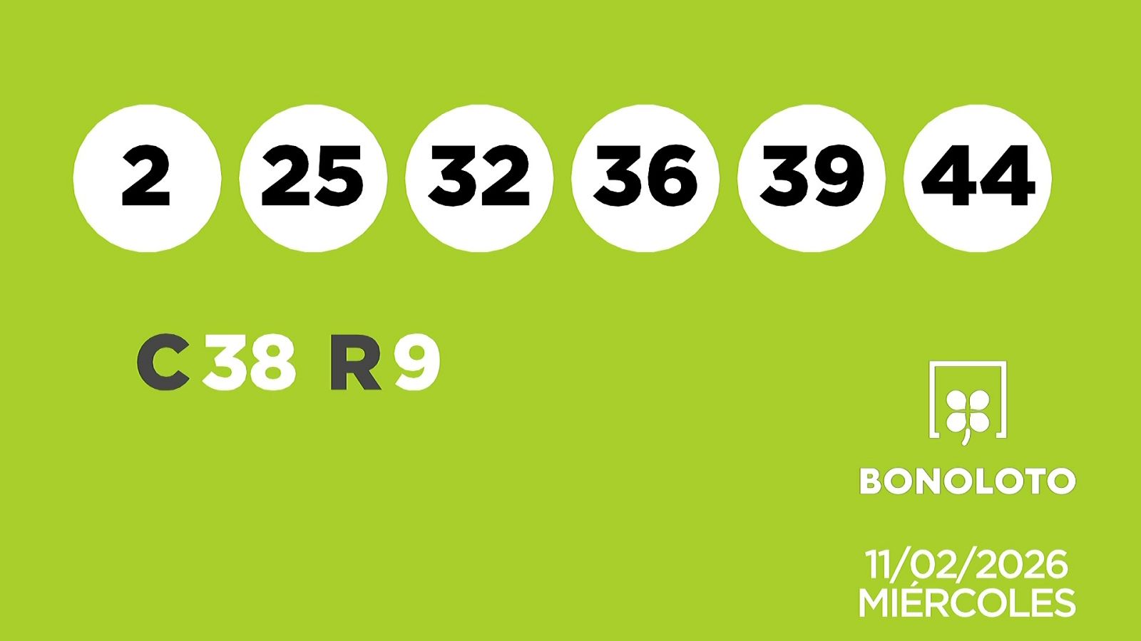 Sorteo de la Lotería Bonoloto del 11/02/2026 - Ver ahora