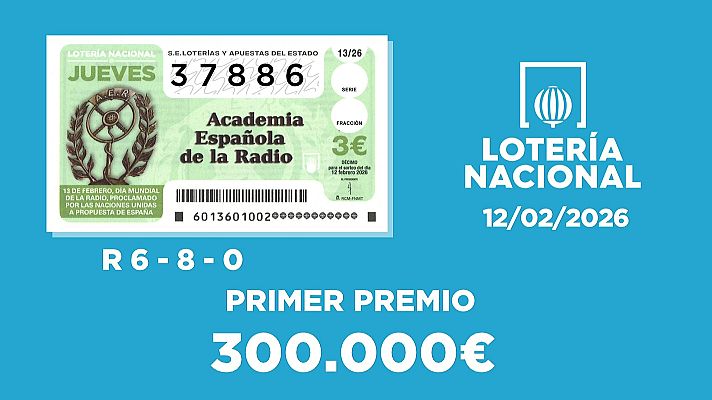 SELAE - Sorteo de la Lotería Nacional del 12/02/2026