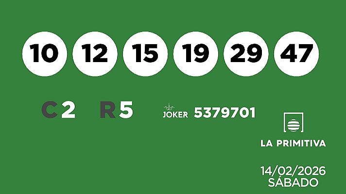 SELAE - Sorteo de la Lotería Primitiva y Joker del 14/02/2026
