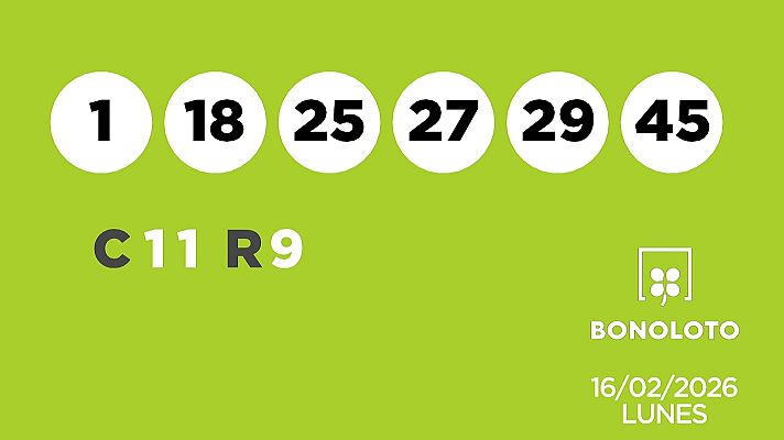 SELAE - Sorteo de la Lotería Bonoloto del 16/02/2026