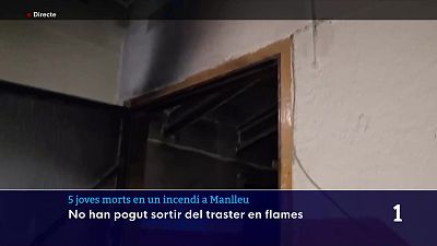 Moren cinc joves en un incendi en un traster d'un edifici de Manlleu