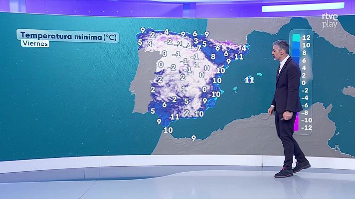 El tiempo - Rachas muy fuertes (superando 70 km/h) en la primera mitad del día en el bajo Ebro, Pirineos y Baleares