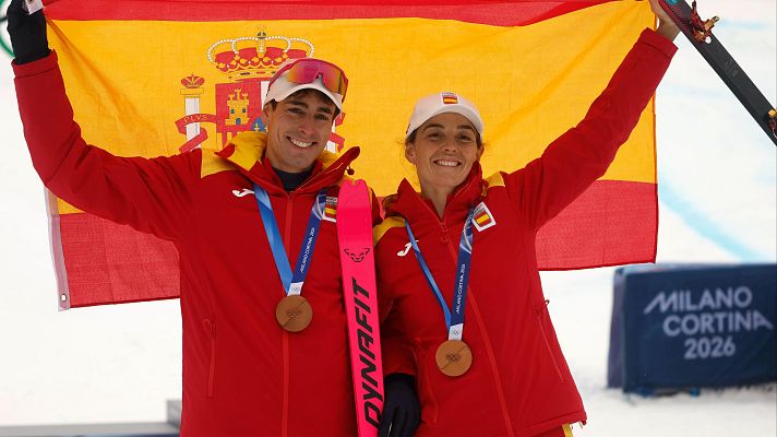 Esquí de Montaña JJOO Milano Cortina 2026 - Oriol Cardona y Ana Alonso dan a España el bronce en relevo mixto de esquí de montaña en Milano Cortina 2026