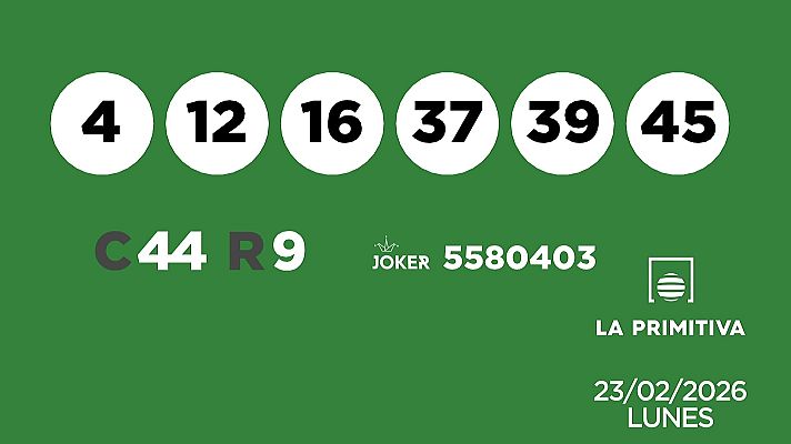 SELAE - Sorteo de la Lotería Primitiva y Joker del 23/02/2026