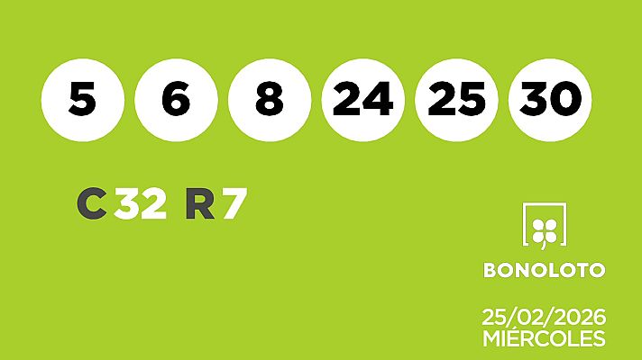 SELAE - Sorteo de la Lotería Bonoloto del 25/02/2026