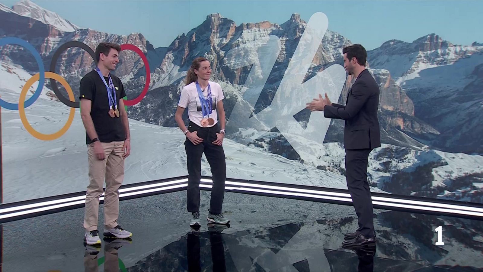 Oriol Cardona y Ana Alonso, en TVE después de Milano Cortina 2026 - Los Deportes de La1 | Ver
