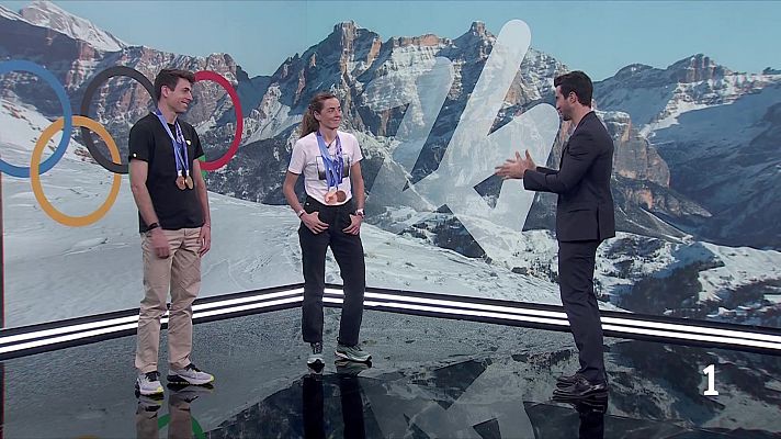 Los Deportes de La1 - Oriol Cardona y Ana Alonso en TVE con sus medallas olímpicas de Milano Cortina 2026