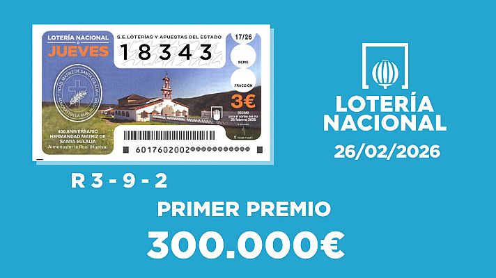 SELAE - Sorteo de la Lotería Nacional del 26/02/2026