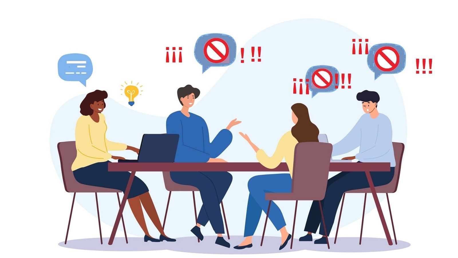 Frases prohibidas en una reunión de trabajo - Aquí hay trabajo | Ver