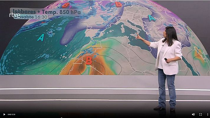 El temps - Cap de setmana amb més núvols, ruixats  dispersos, neu al Pirineu, pols sahariana i fresca