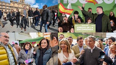 Feijóo y Abascal se lanzan reproches mutuos en los actos electorales junto a sus candidatos