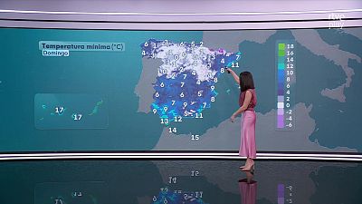 Máximas en descenso prácticamente generalizado, más en zonas de interior del tercio nordeste peninsular