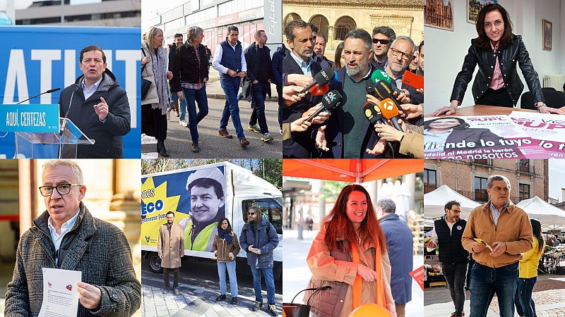 Arranca el primer lunes de campaña en Castilla y León y un día más cuenta con la presencia de líderes nacionales. En esta ocasión, el presidente de Vox, Santiago Abascal, ha regresaso a Castilla y León para participar junto a su cabeza de lista, Carlos Pollán, en diferentes actos.